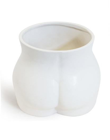 Matt White Large Booty Flower Pot/ Storage Jar