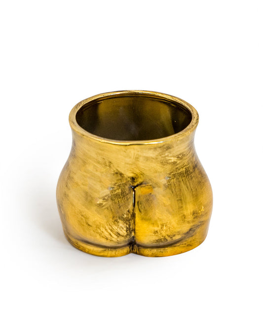 Antique Gold Medium Booty Flower Pot/ Storage Jar